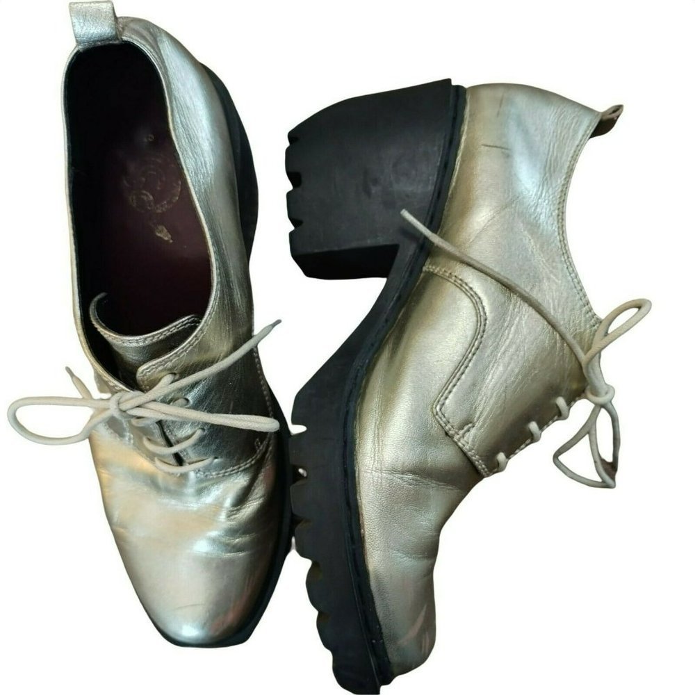 Opening Ceremony Gold 90's Vintage Platform Heeled Sneaker